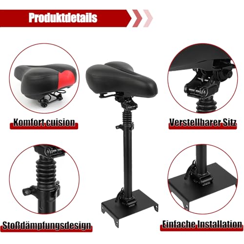Electric Scooter Seat Saddle Adjustable Comfortable Scooter Seat Compatible with Ninebot Max G30 Electric Scooter Accessory Electric Scooter Seat