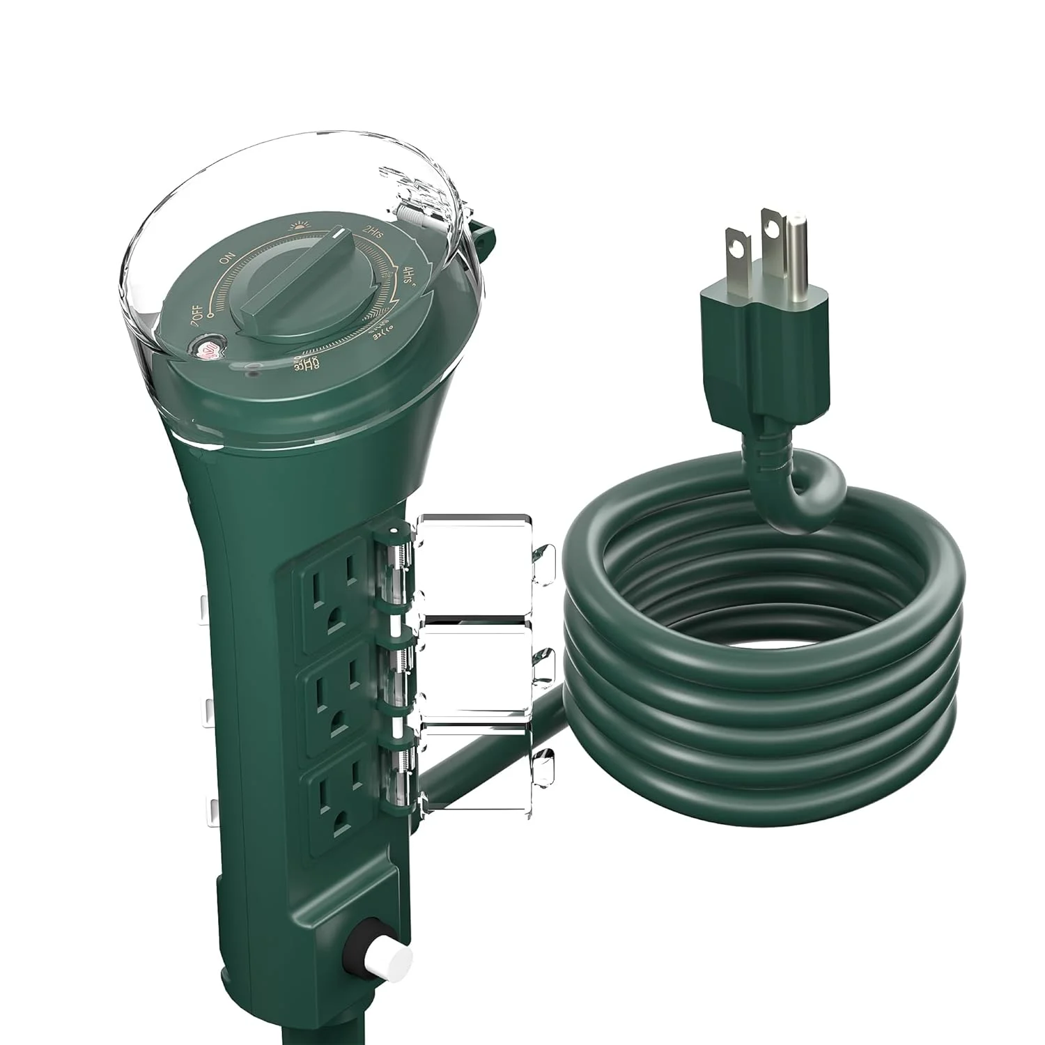 BN-LINK Outdoor Power Strip Yard Stake Timer, Photocell Dusk Till Dawn6 Grounded Outlets 6 ft Cord Weatherproof 1875W/15A ETL Listed