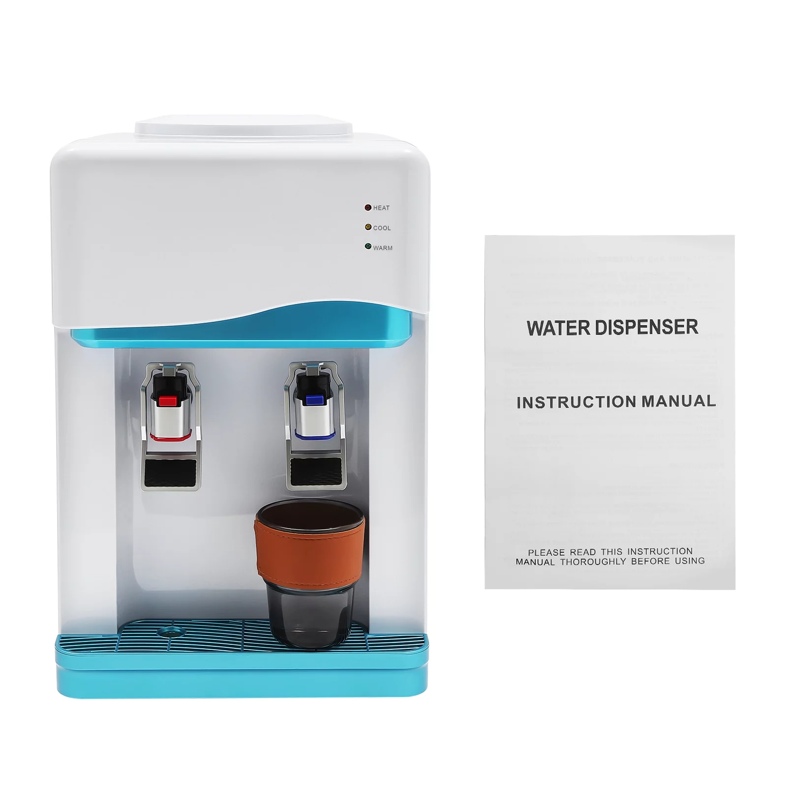 Desktop Hot & Cold Water Cooler Dispenser with Child Safety Lock Drinking Fountain