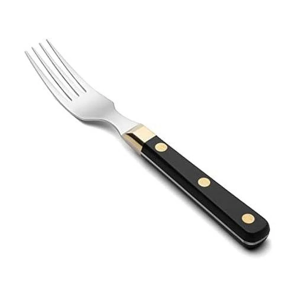 Steak Fork 4 Inch Nitrum Stainless Steel And 200 Mm Blade. Ergonomic Polyoxymethylene POM Handle. Series . The Serrated Edges Make Them Perfect For Cutting And Chopping. Color Black And