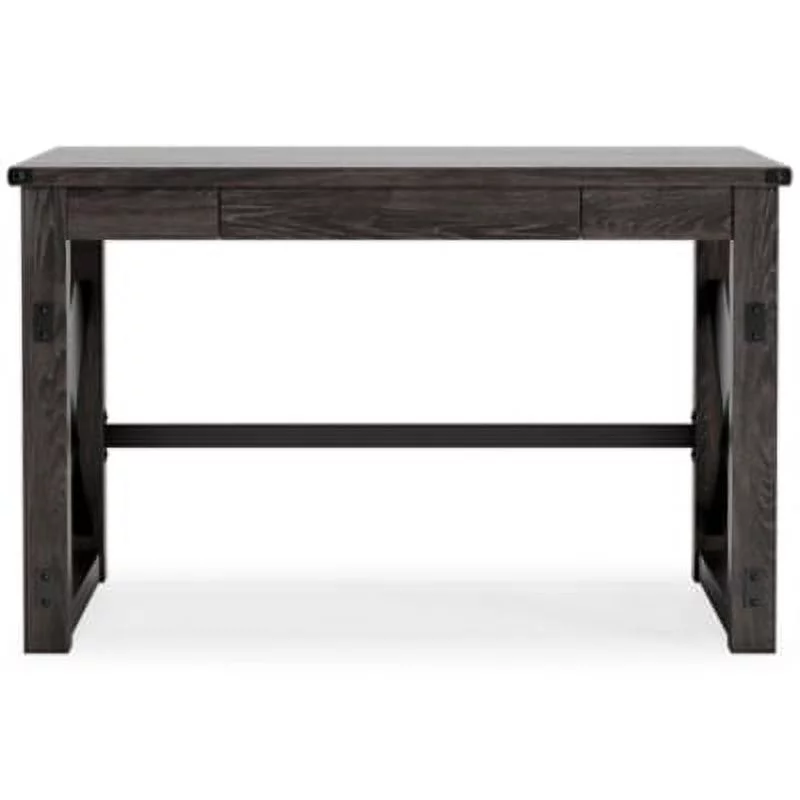Signature Design by Ashley Freedan Rustic Farmhouse Home Office Desk, Dark Gray