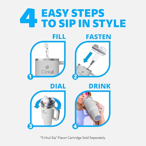 Cirkul 40oz. Carbon Stainless Steel Tumbler with Handle, All-Day StrawSip™, Double-Wall Insulated