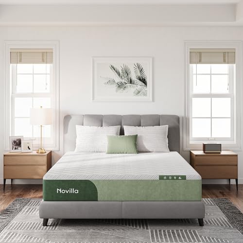 Novilla Twin Mattress, 12 Inch Gel Memory Foam Mattress Twin in a Box, Bamboo Charcoal Foam & Breathable Soft Cover for Clean, Peaceful Sleep, Medium Firm Feel with Contour Support & Motion Isolation