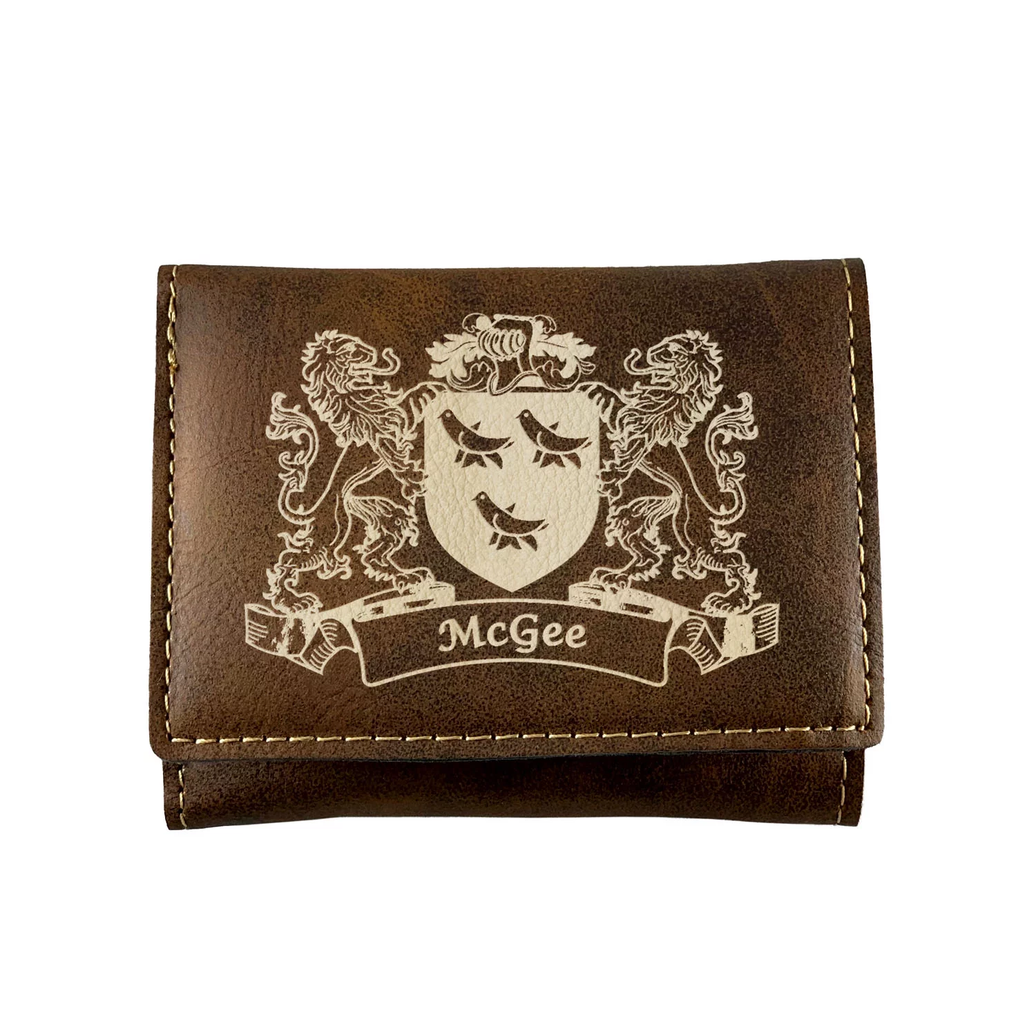 McGee Irish Coat of Arms Rustic Leather Wallet
