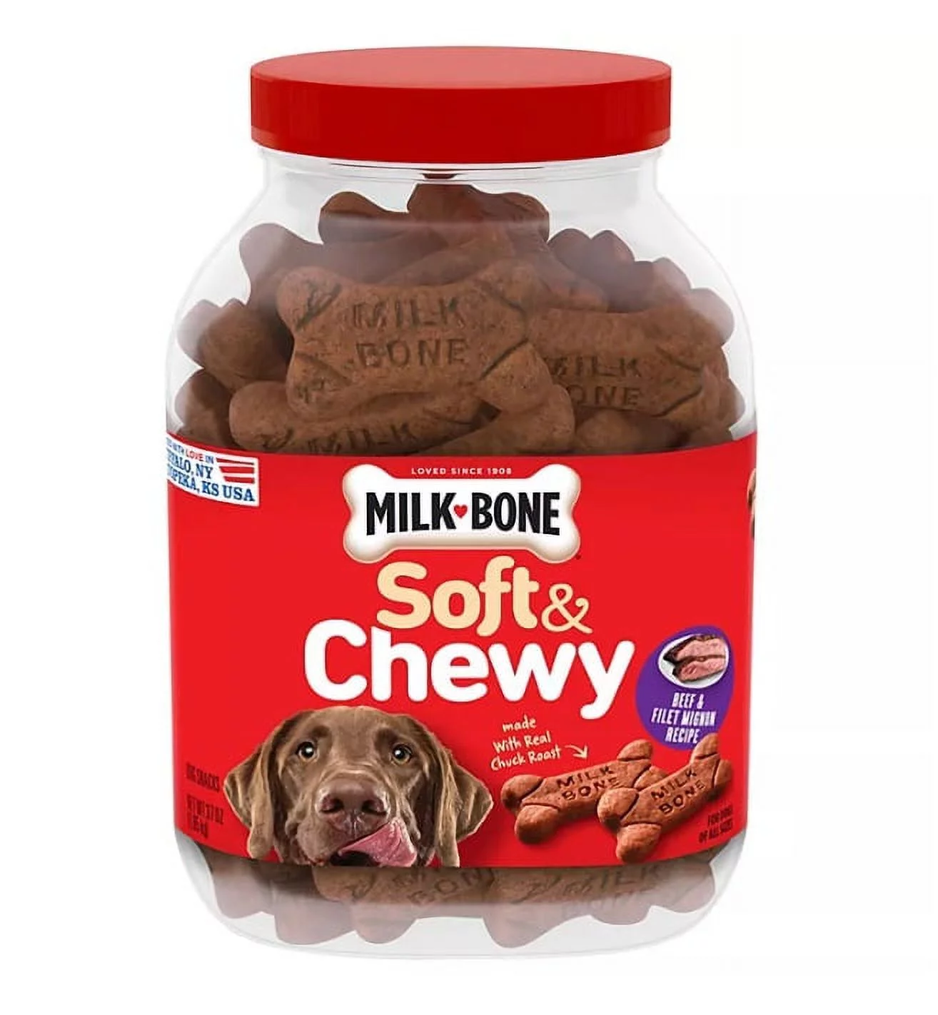 Milk-Bone Soft & Chewy Beef & Filet Mignon Recipe Dog Snacks (37 oz.)