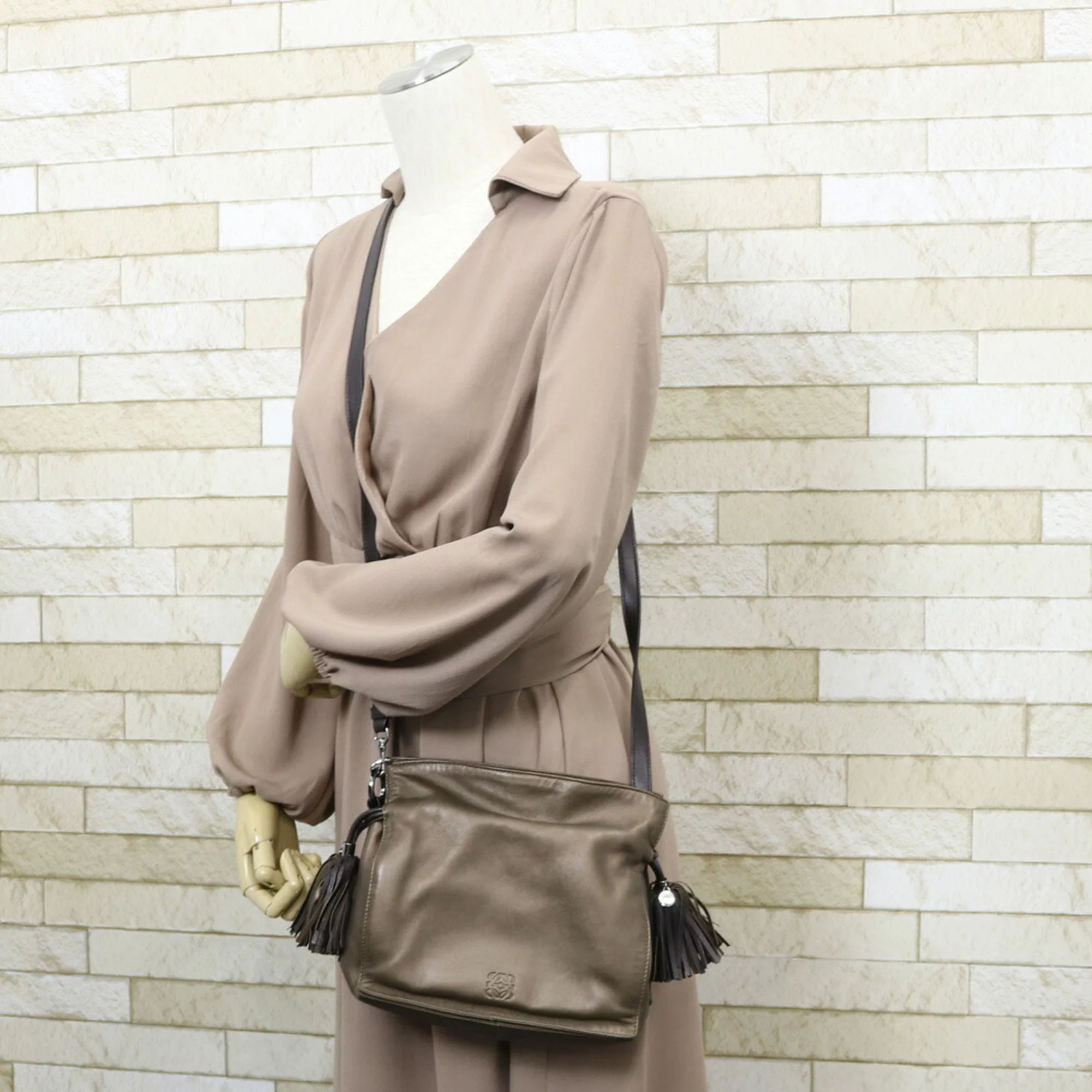 Pre-Owned LOEWE Loewe Shoulder Bag Flamenco Bronze Ladies (Fair)