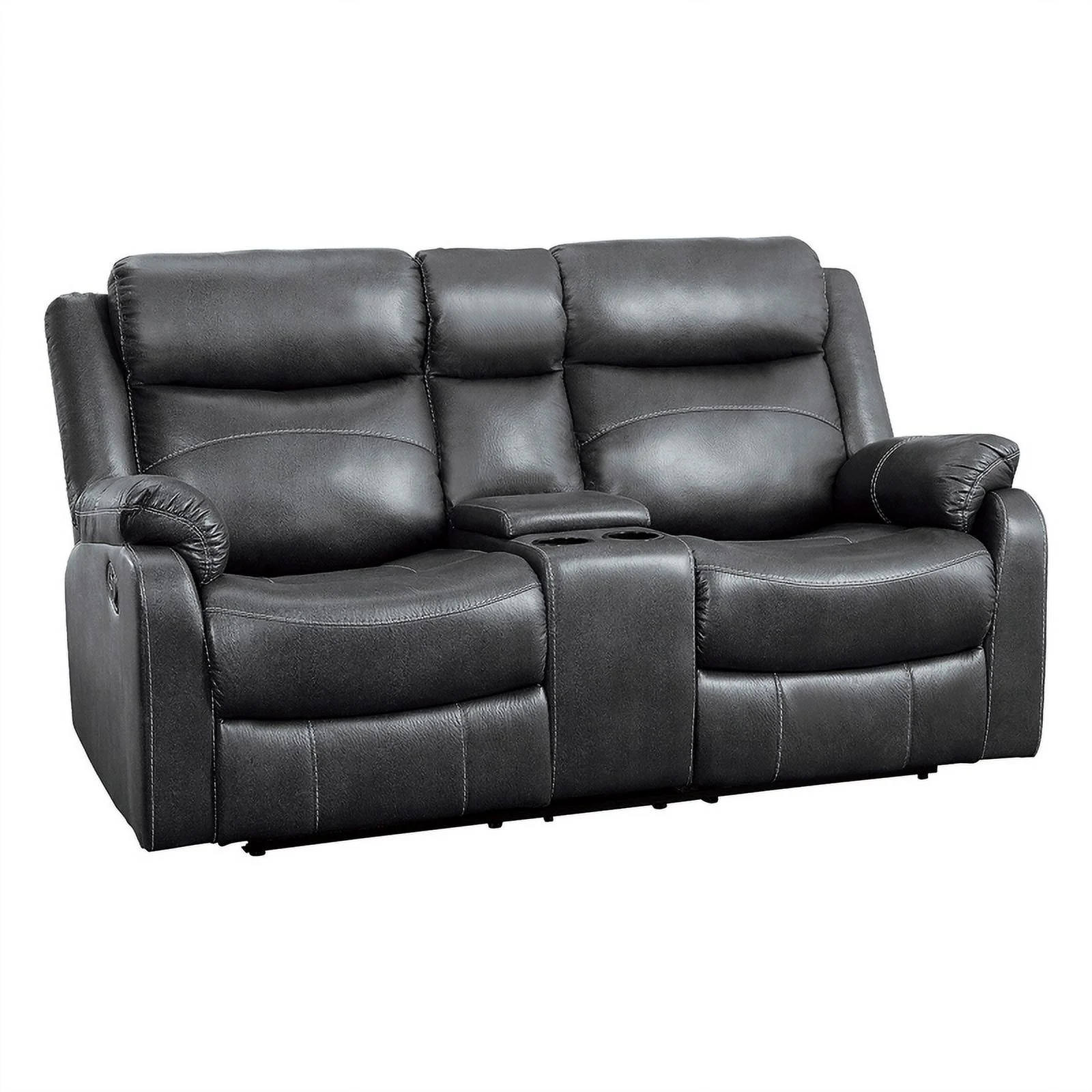 Lexicon Yerba Microfiber 2-Piece Manual Reclining Sofa Set in Dark Gray