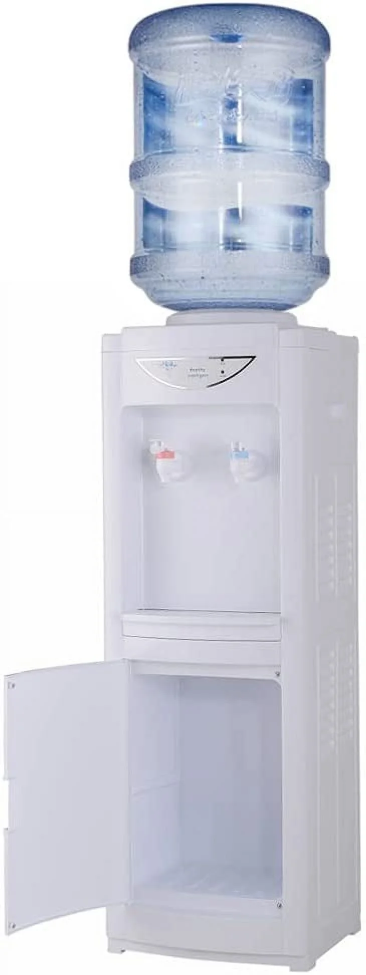Top Loading Water Cooler Dispenser, Hot & Cold Water Cooler 5 Gallon with Children Safety Lock Storage Cabinet for Home Office Indoor Use (White)