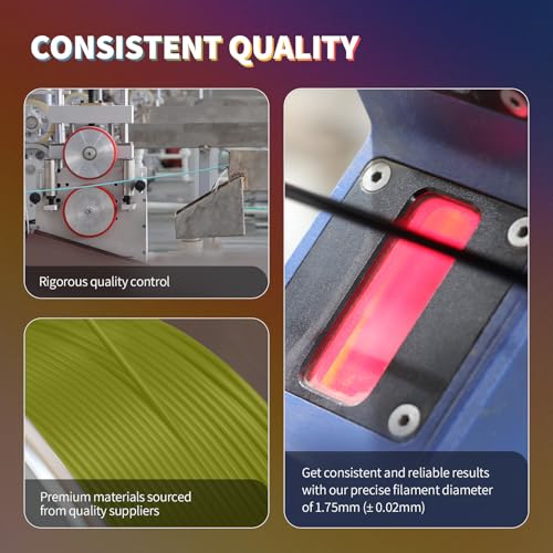 OVERTURE PLA Filament 1.75mm PLA 3D Printer Filament, 2kg Cardboard Spool (4.4lbs), Dimensional Accuracy +/- 0.02mm, Fit Most FDM Printer (Black 2-Pack)