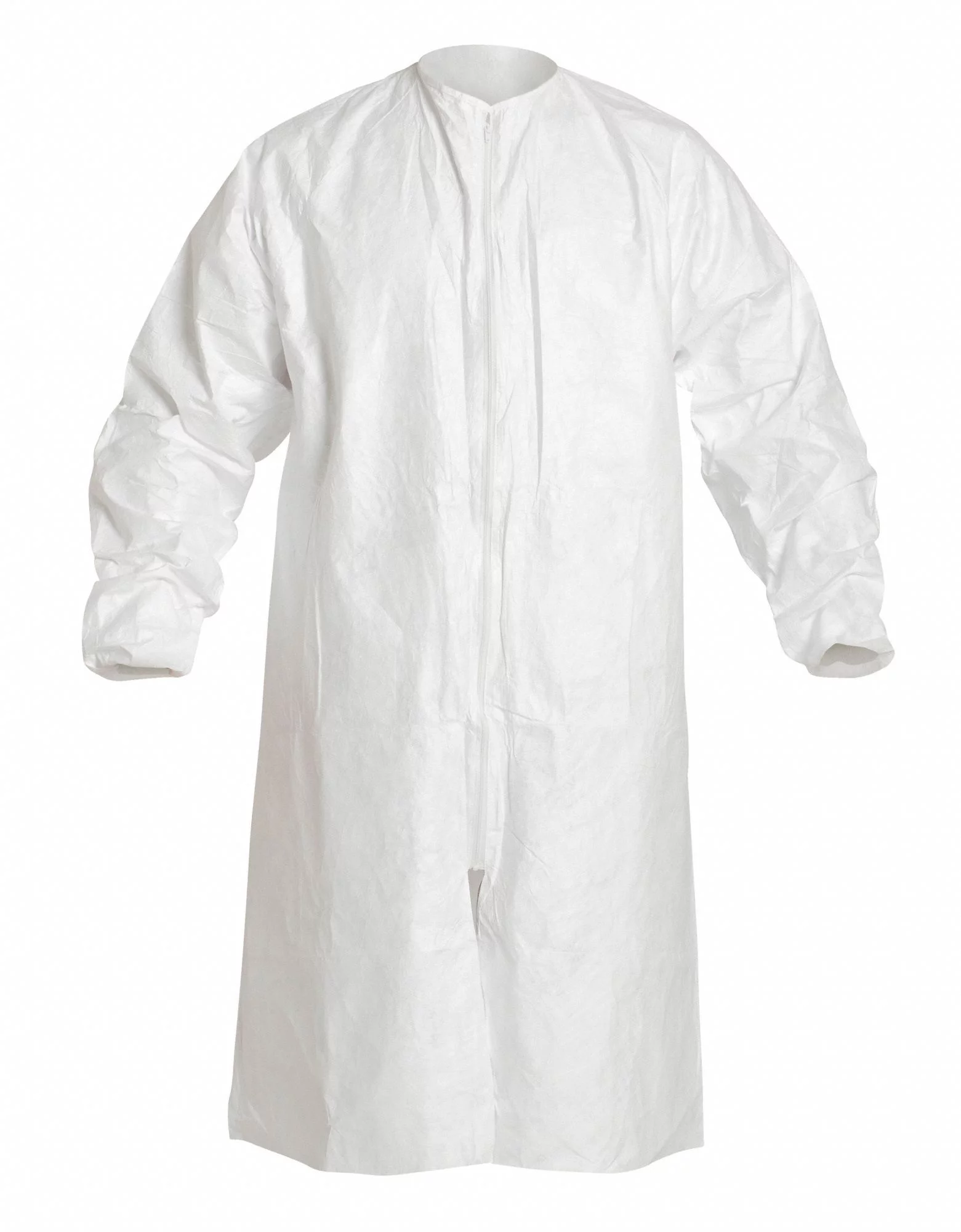 Dupont Cleanroom Coat,White,Zipper,M,PK30  IC264SWHMD00300B