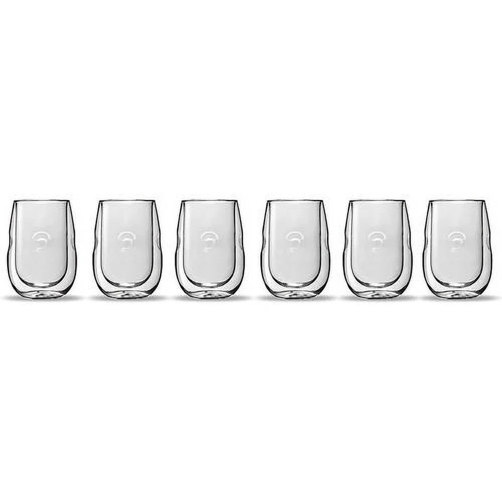 Moderna Artisan Series Double Wall Insulated Wine Glasses - Set Of 6 Wine And Beverage Glasses