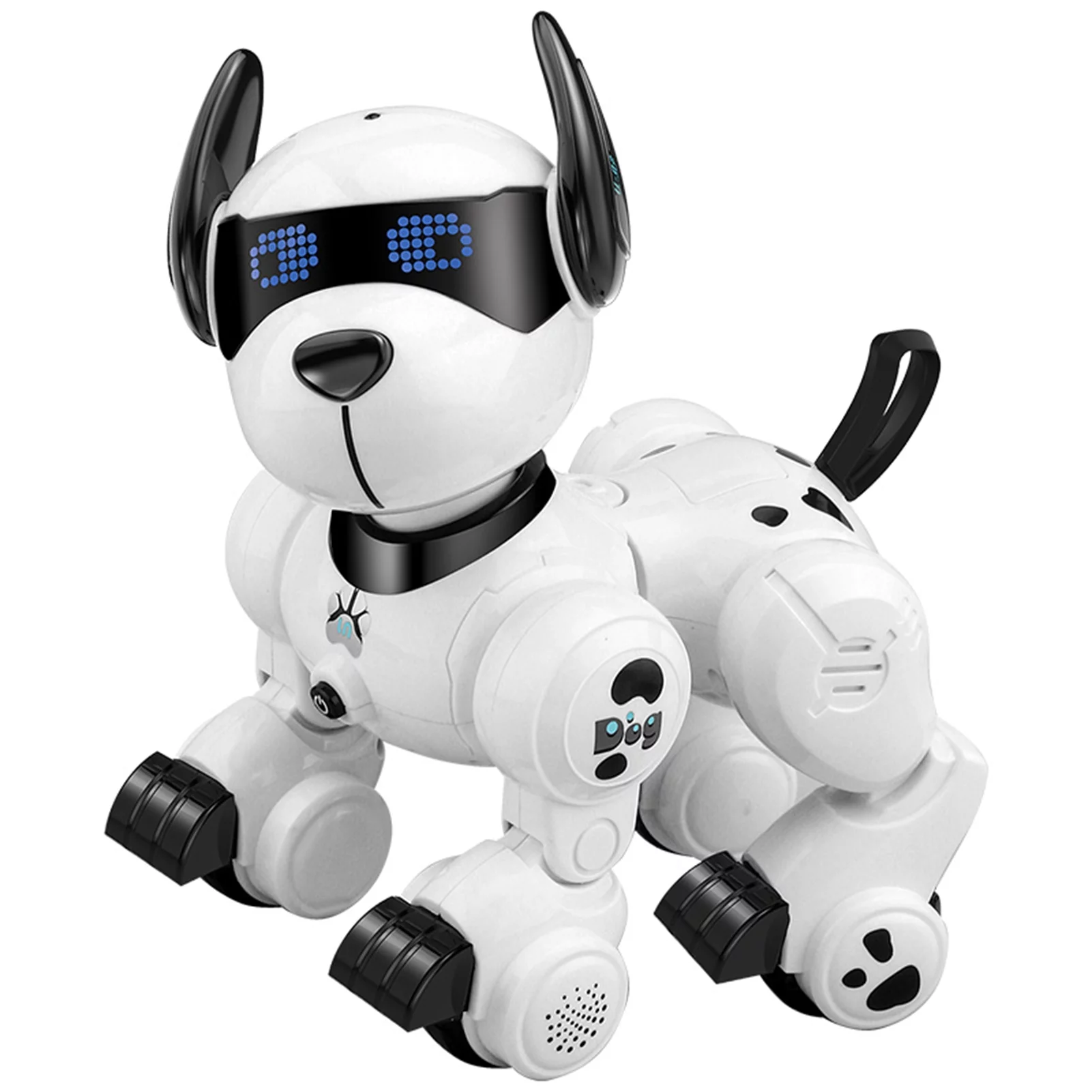 Remote control car Gecheer Remote Control Programming Smart Dog Robotic Patrol Dog Programmable Remote Control Dog  Intelligent Patrol Dog Toy with  Function Songs  Demonstration Programming Rotating