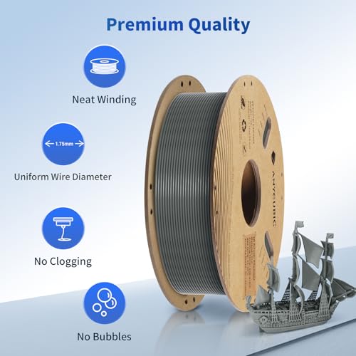 ANYCUBIC PLA Filament 1.75mm Bundle, 3D Printing PLA Filament 1.75mm Dimensional Accuracy +/- 0.02mm, 1KG Spool (2.2 lbs), 2KG Grey+Grey