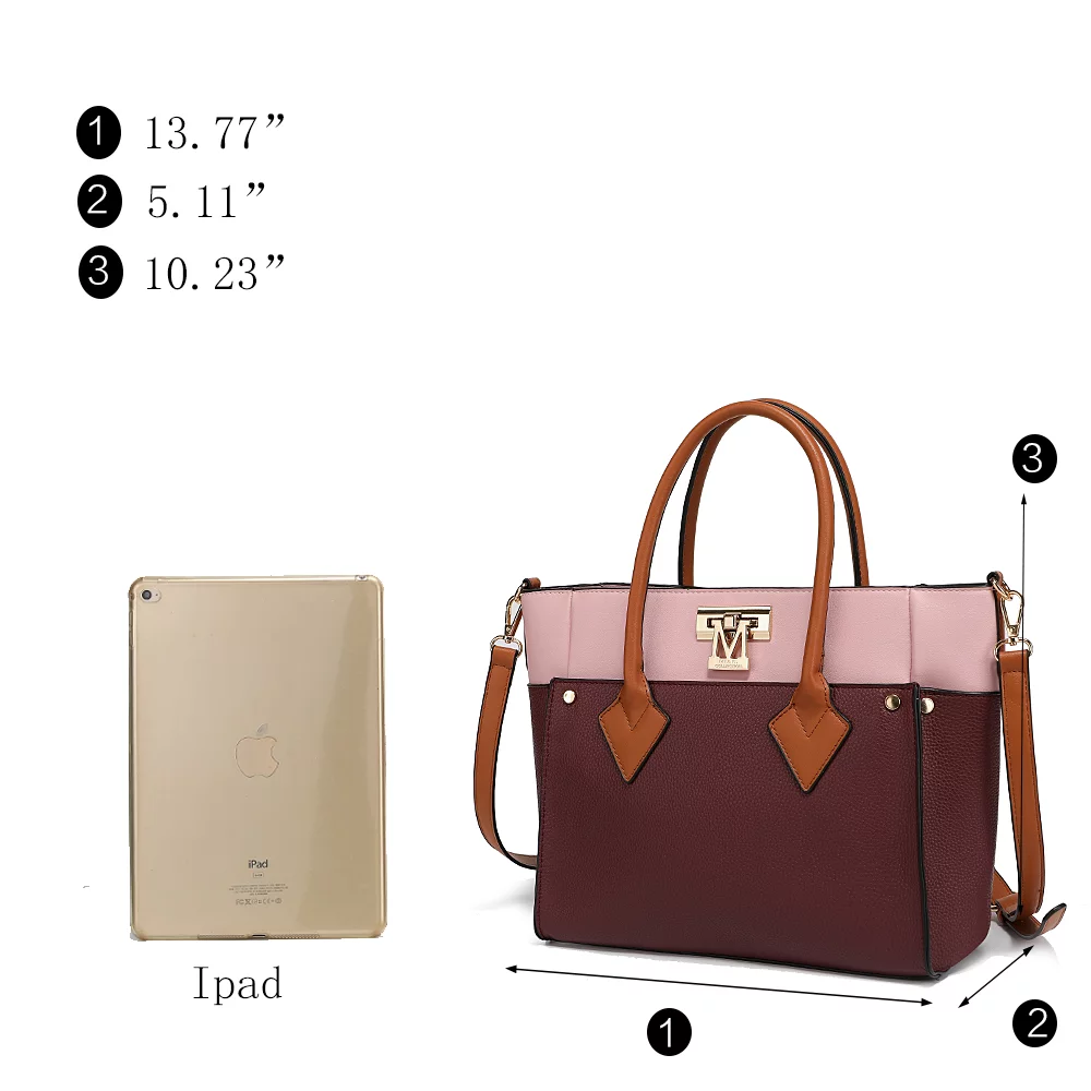 MKF Collection Brynlee Women's Tote Bag & Wristlet Wallet, Crossbody Purse Handbag 2 Pcs by Mia K - Burgundy