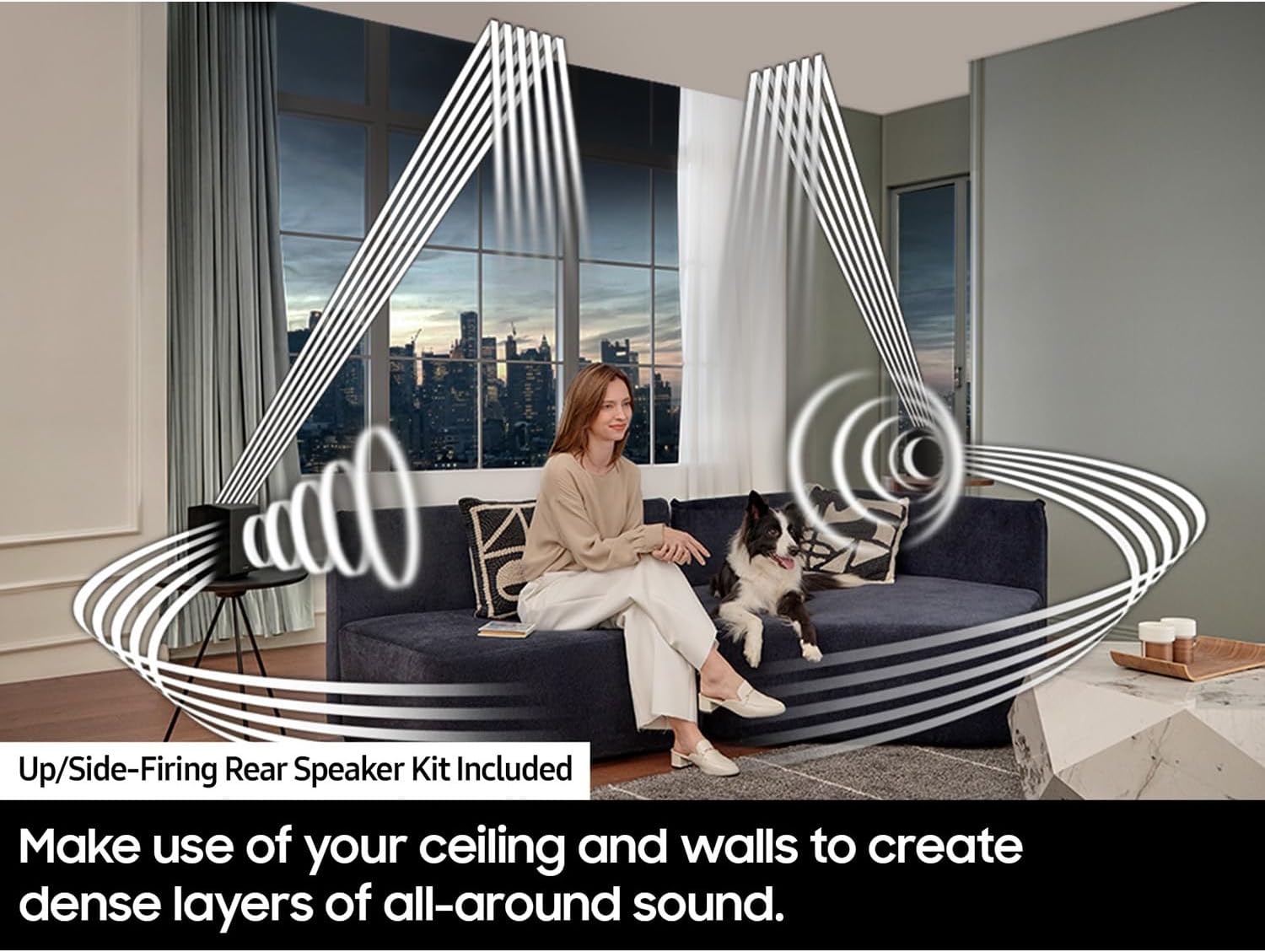 SAMSUNG Q990D 11.1.4ch Soundbar w/Rear Speaker, Wireless Dolby Atmos Audio, Q-Symphony, SpaceFit Sound Pro, Adaptive Sound HW-Q990D/ZA (2024 Model) Bundle with CPS 1 YR Enhanced Protection Pack