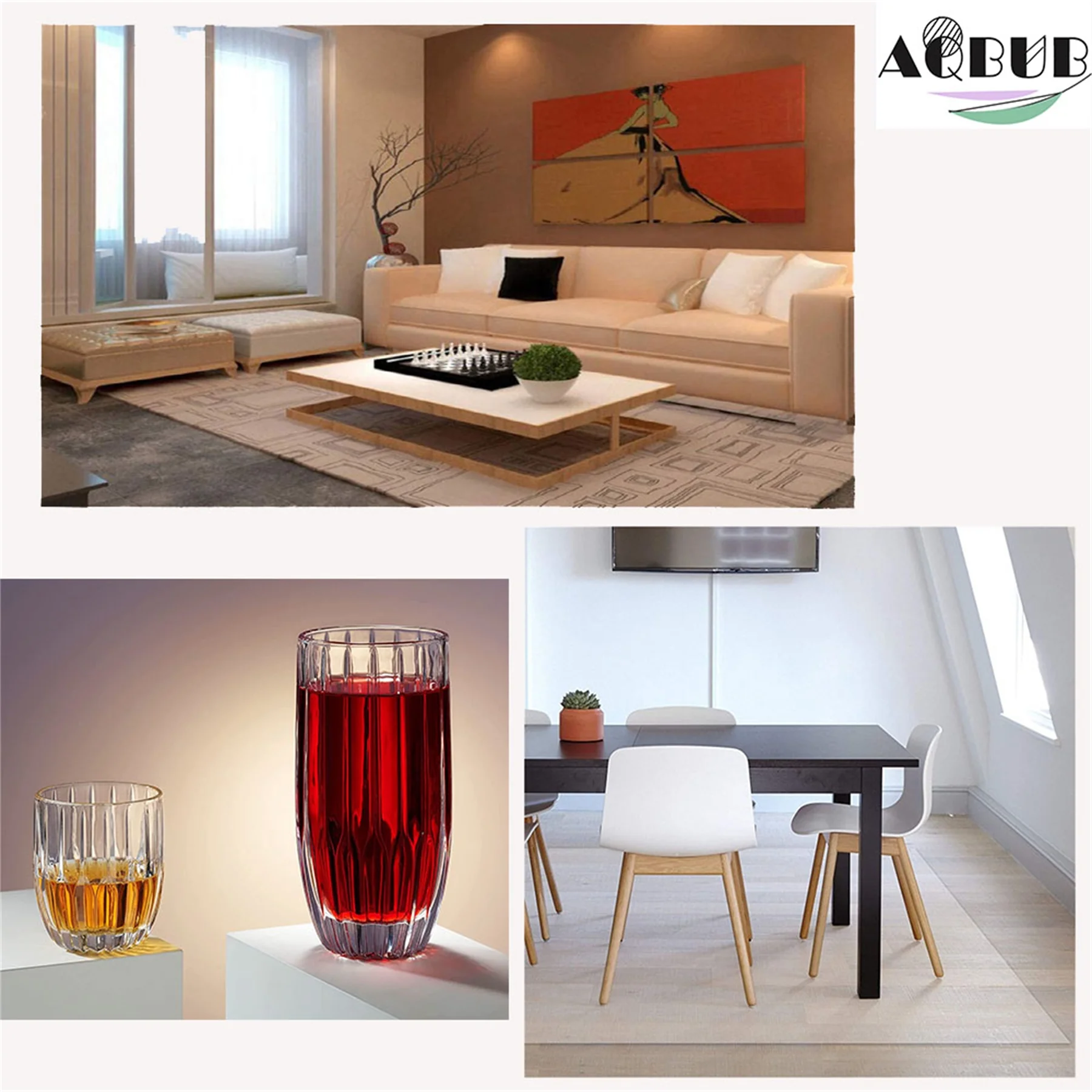 Wine glasses and whisky glasses 8 crystal glasses set, tall glasses, tumbler glasses - 4 glasses (12 oz) and 4 whisky tartar glasses (10 oz)