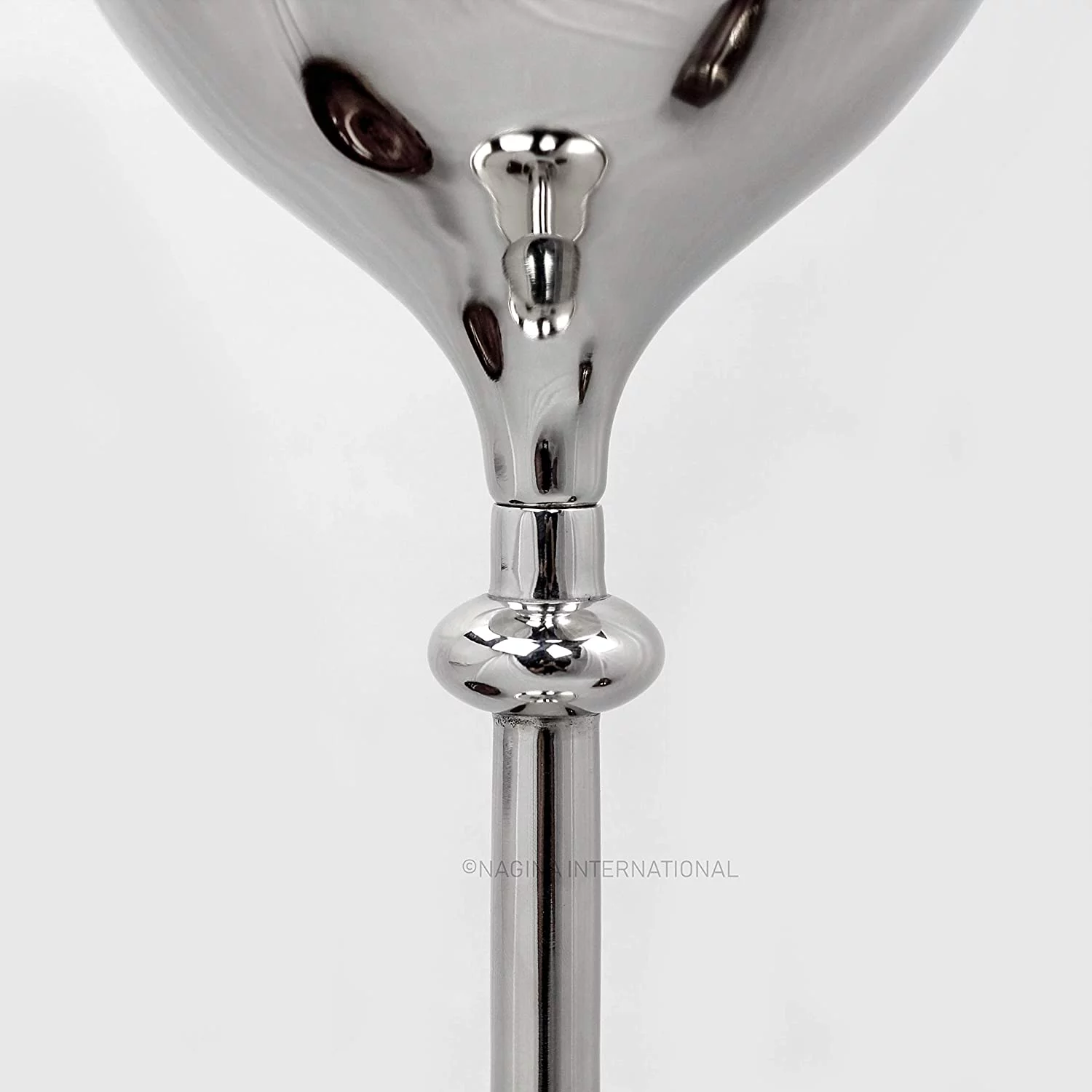 Nagina International Large Champagne Glass Premium Aluminum Free Standing Nickel Plated Wine Chiller | Wine Coolers & Cellar With Ice Bucket | Kitchen & Bar Wares