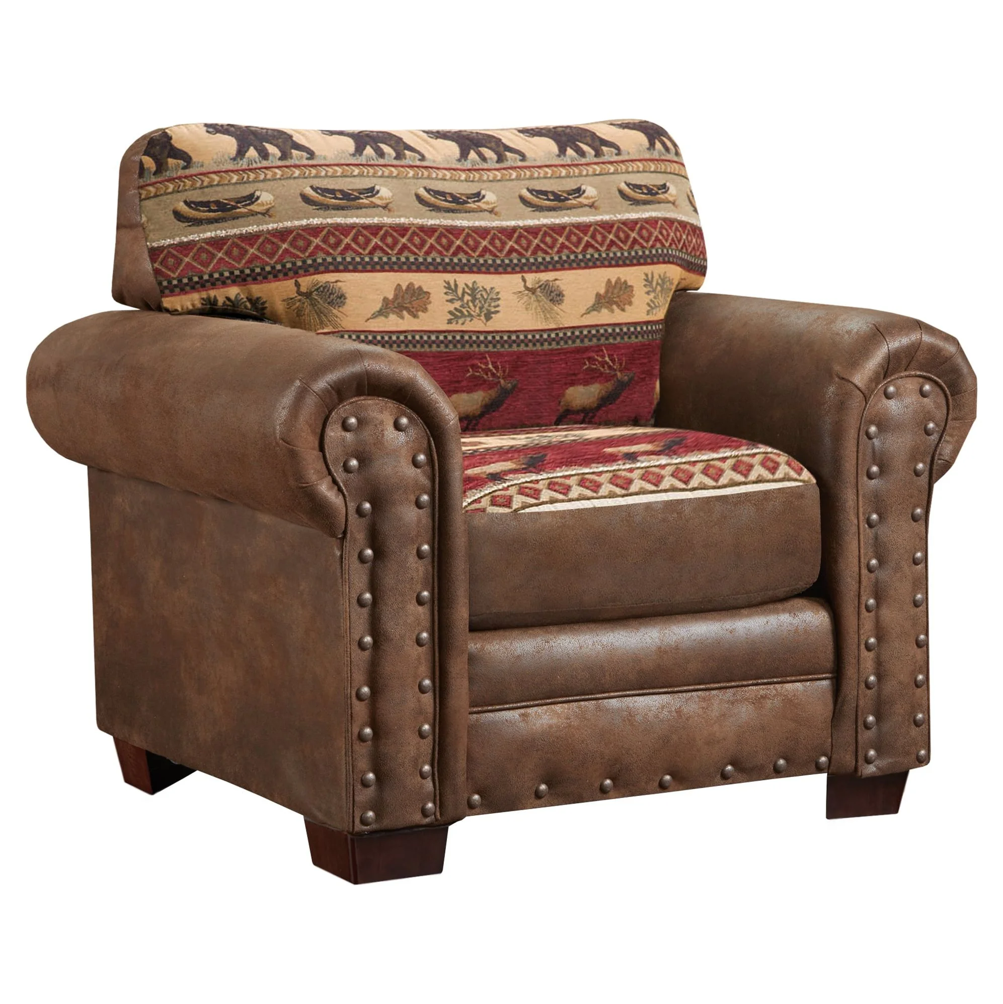 American Furniture Classics Sierra Lodge 4-piece Microfiber Sofa Set in Brown