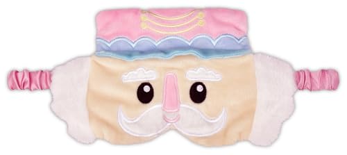 iscream Sweet Holiday Satin-Lined Embroidered Fleece Sleep Mask - Nutcracker Waltz
