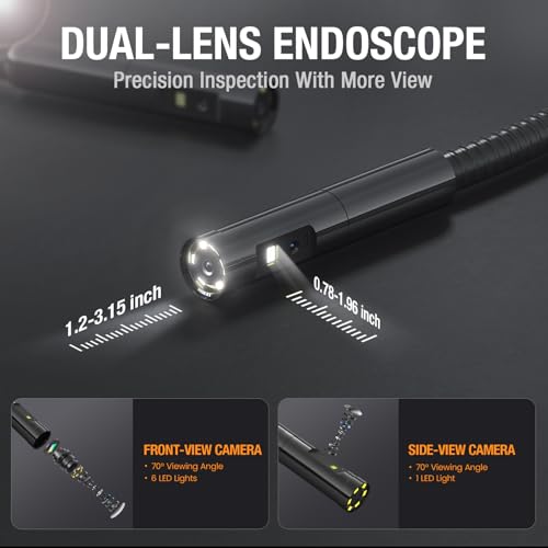 Teslong Inspection Camera, Dual Lens Borescope Camera with Light, NTS300 5