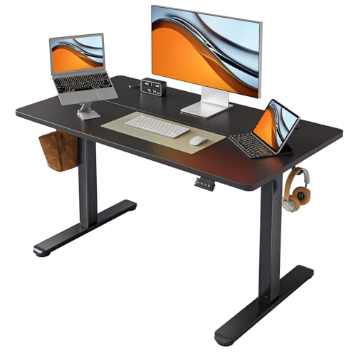 FEZIBO Electric Standing Desk Adjustable Height, 40 x 24 Inch Sit and Stand Desk, Home Office Desk, Ergonomic Workstation Computer Desk, Black