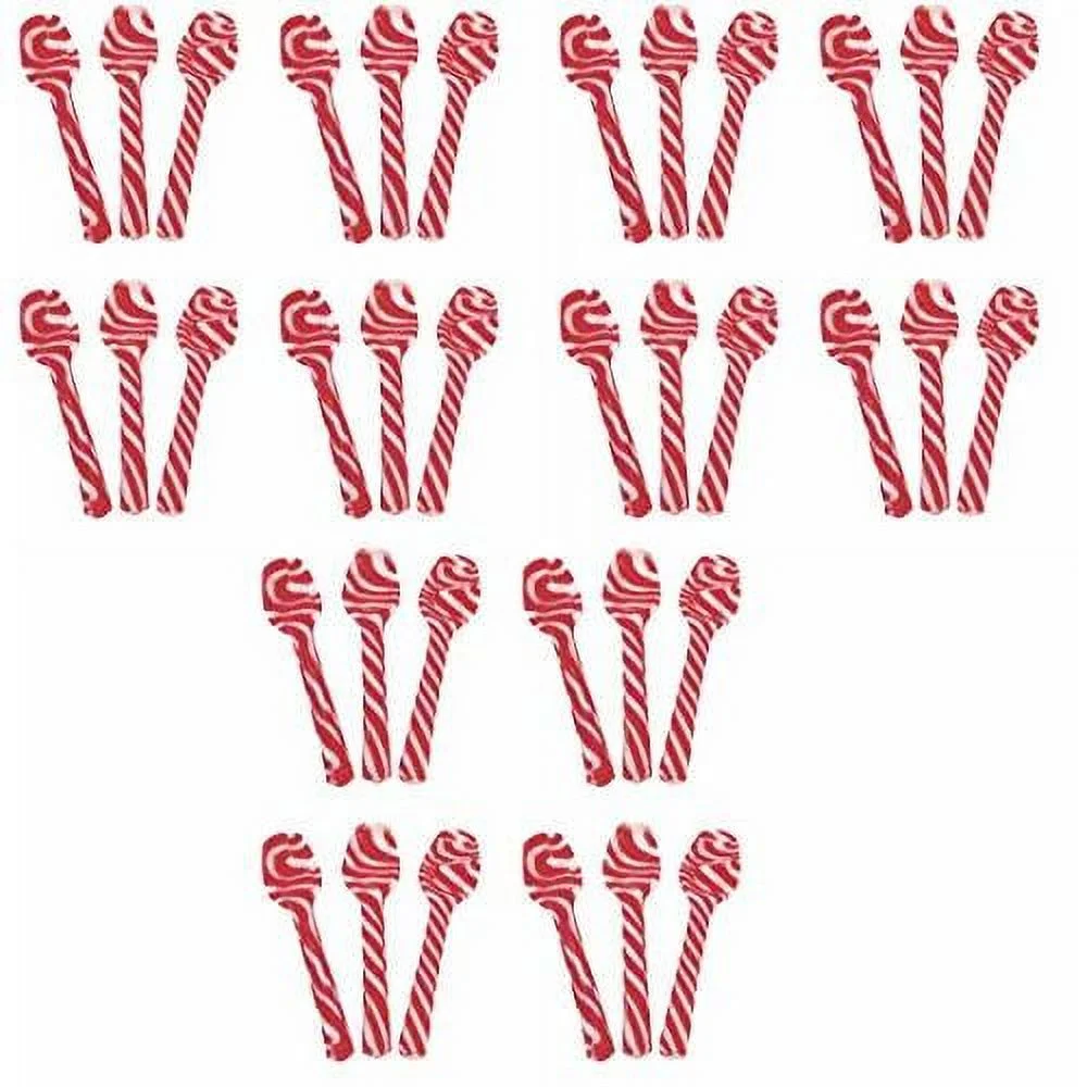 Candy Cane Peppermint - Edible - Hot Chocolate And Coffee - Bulk Children Christmas Favors, Birthday Goody Bag Filler, Stocking Stuffers (36 )