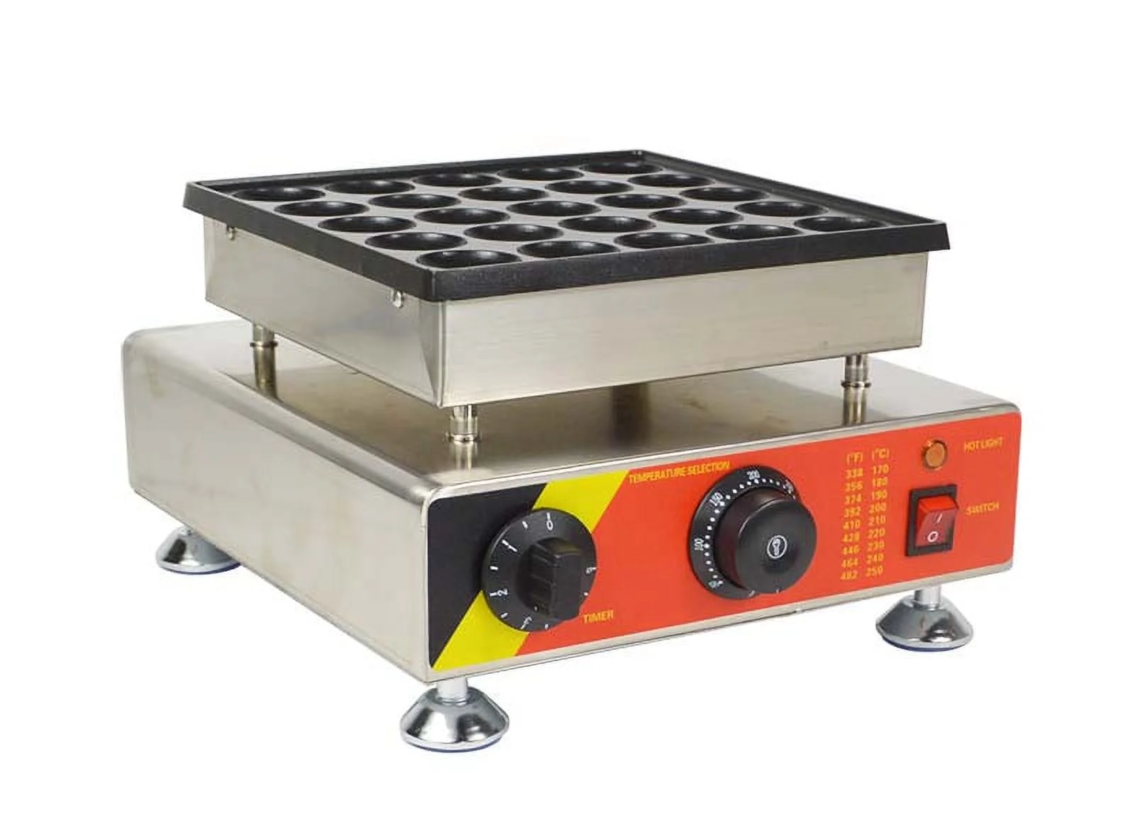 Techtongda 25 Holes Commercial Electric Pancake Machine Dutch Pancake Maker Iron Baker