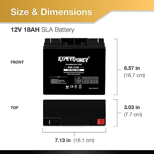 ExpertPower EXP12180 12V 18Ah Lead Acid Battery