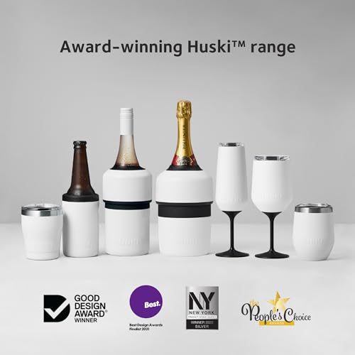 Huski Champagne Flute | NEW | Award-winning Design with Detachable Stem | Premium Stainless Steel Champagne Glass with Lid | Triple Insulated Tumbler | 8oz Capacity | Great Gift (Champagne)