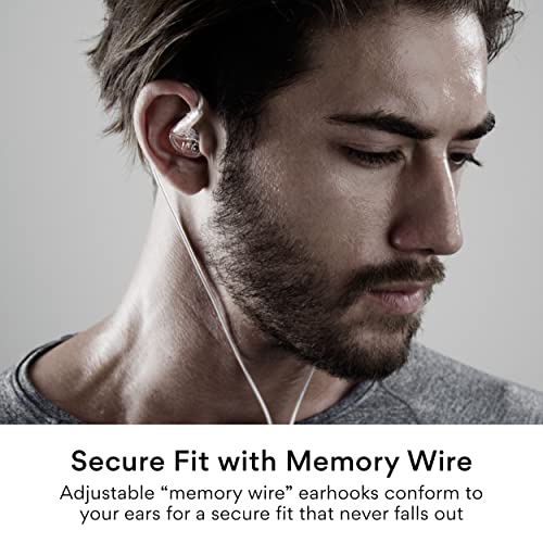 MEE audio M6 Sport Wired Earbuds, in Ear Headphones, 3-Button Remote, Sweatproof Earphones for Running/Gym/Workouts with Memory Wire Earhooks, Headset Microphone, 3.5mm Jack Plug (Black)