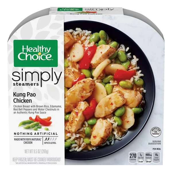 Healthy Choice Frozen Meals Variety Pack - Healthy Choice Sesame Chicken - Spicy Chicken General Tso's - Chicken Margherita with Balsamic - Kung Pao Chicken - Beef Merlot - 1 Box of Each, 5 Total