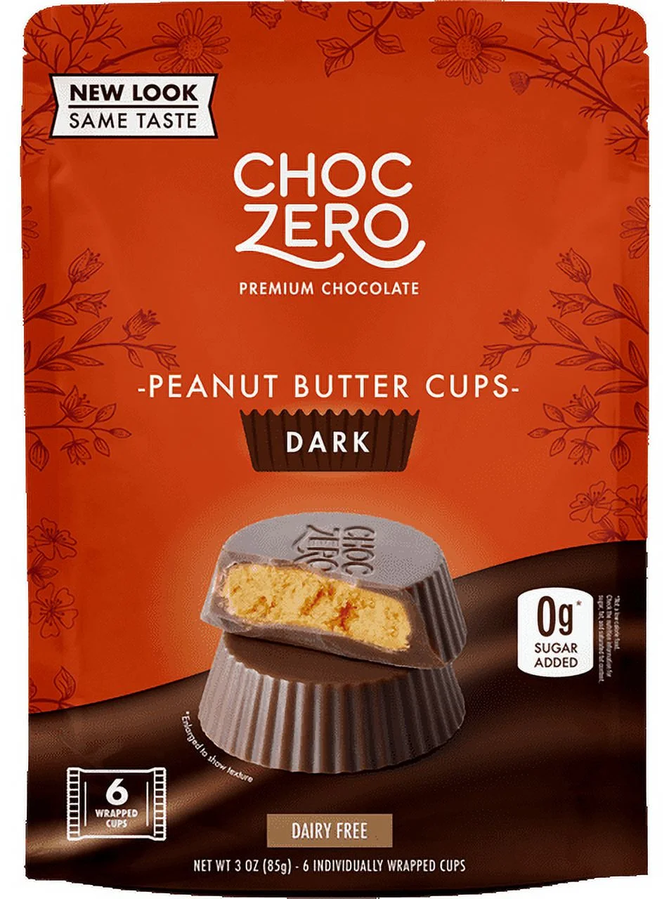 ChocZero, Dark Chocolate Peanut Butter Cups, 3 oz Pack of 4