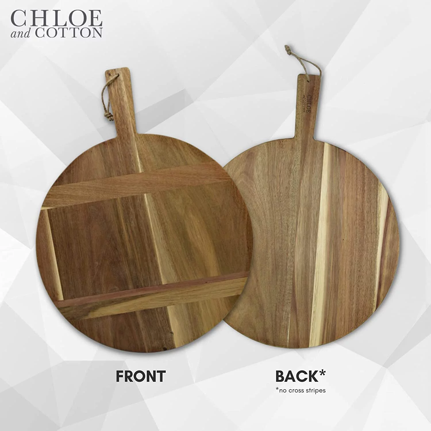 Chloe and Cotton Large Round Acacia Wood Bread Board 16