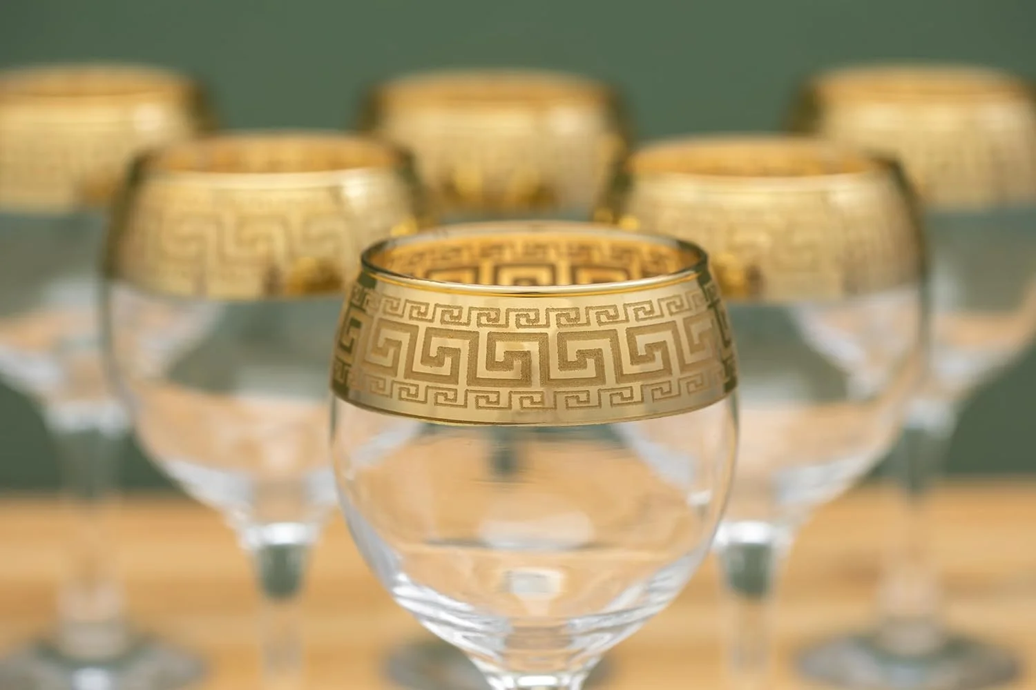 Rimmed Glasses (Wine Goblet Steam Glasses 6 Pieces)