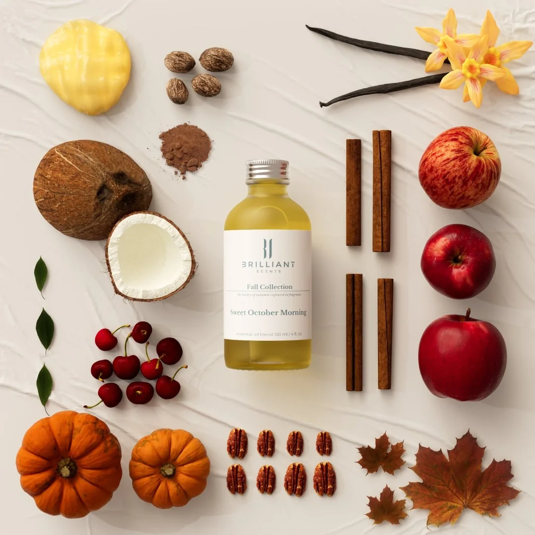 Brilliant Scents - Sweet October Morning | Fall Collection - Luxury Home & Business Scent | Apple, Cherry, Cinnamon, Pumpkin - Fragrance Oil - 120ml