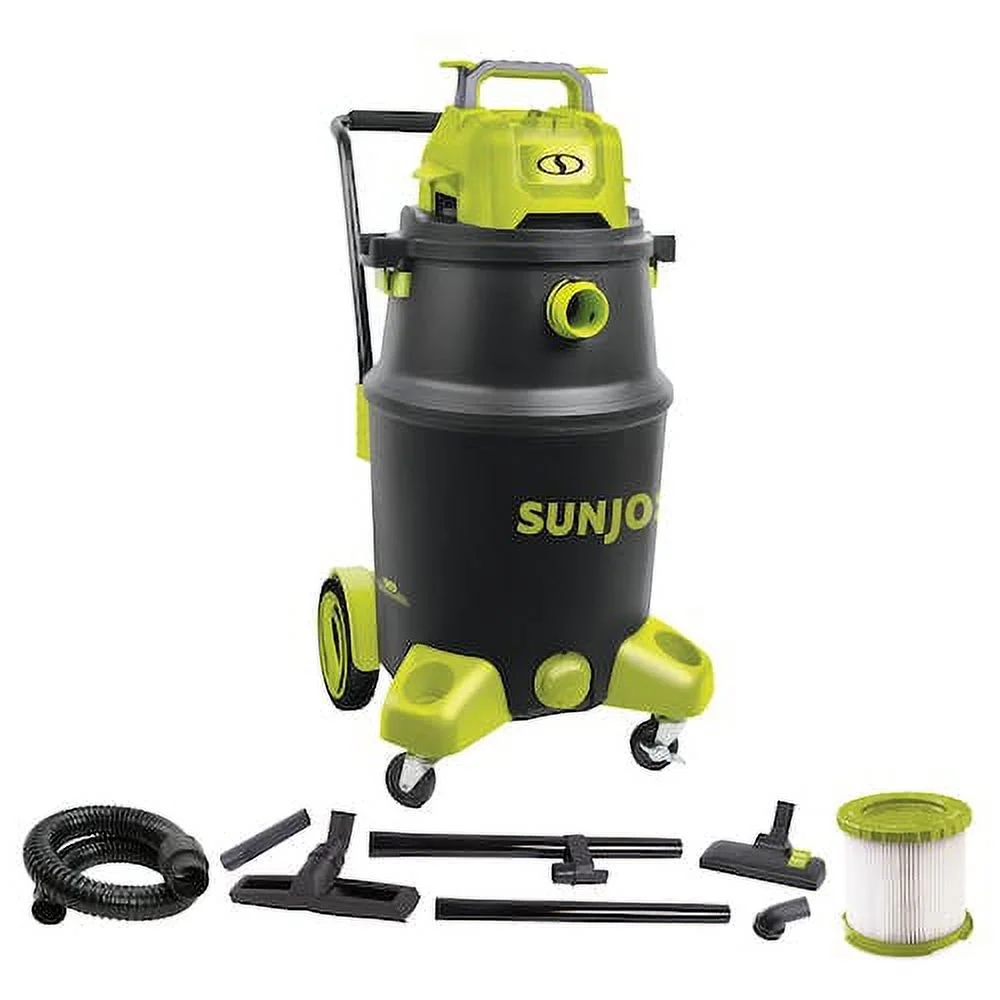 Restored Sun Joe SWD16000 | HEPA Filtration Wet/Dry Shop Vacuum w/ Cleaning Attachments | 16-Gal | 1200-Watt | 6.5 Peak HP | For Home, Workshops, Pet hair & Auto Use (Refurbished)