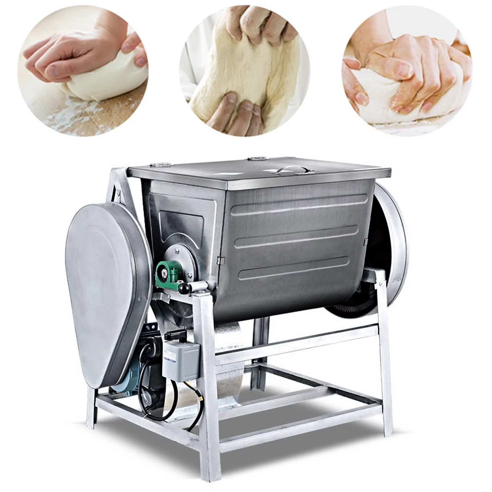 ZhdnBhnos 30QT 15KG Commercial Electric Dough Mixer Dough Mixing Kneading Machine Kitchen Equipment Heavy Duty 110V