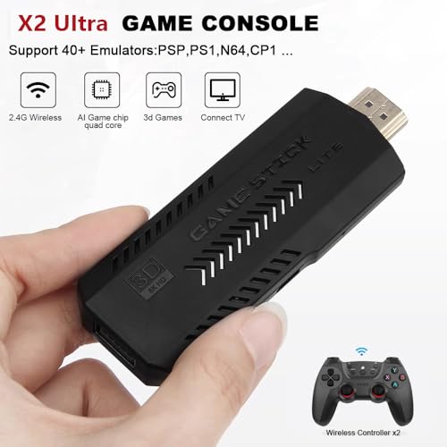 20000+ Games,2025 Retro Home Game Console Wireless Double Handle PSP Arcade Double TV Game Console Plug and Play Video Game Stick, HDMI Output TV(64G)