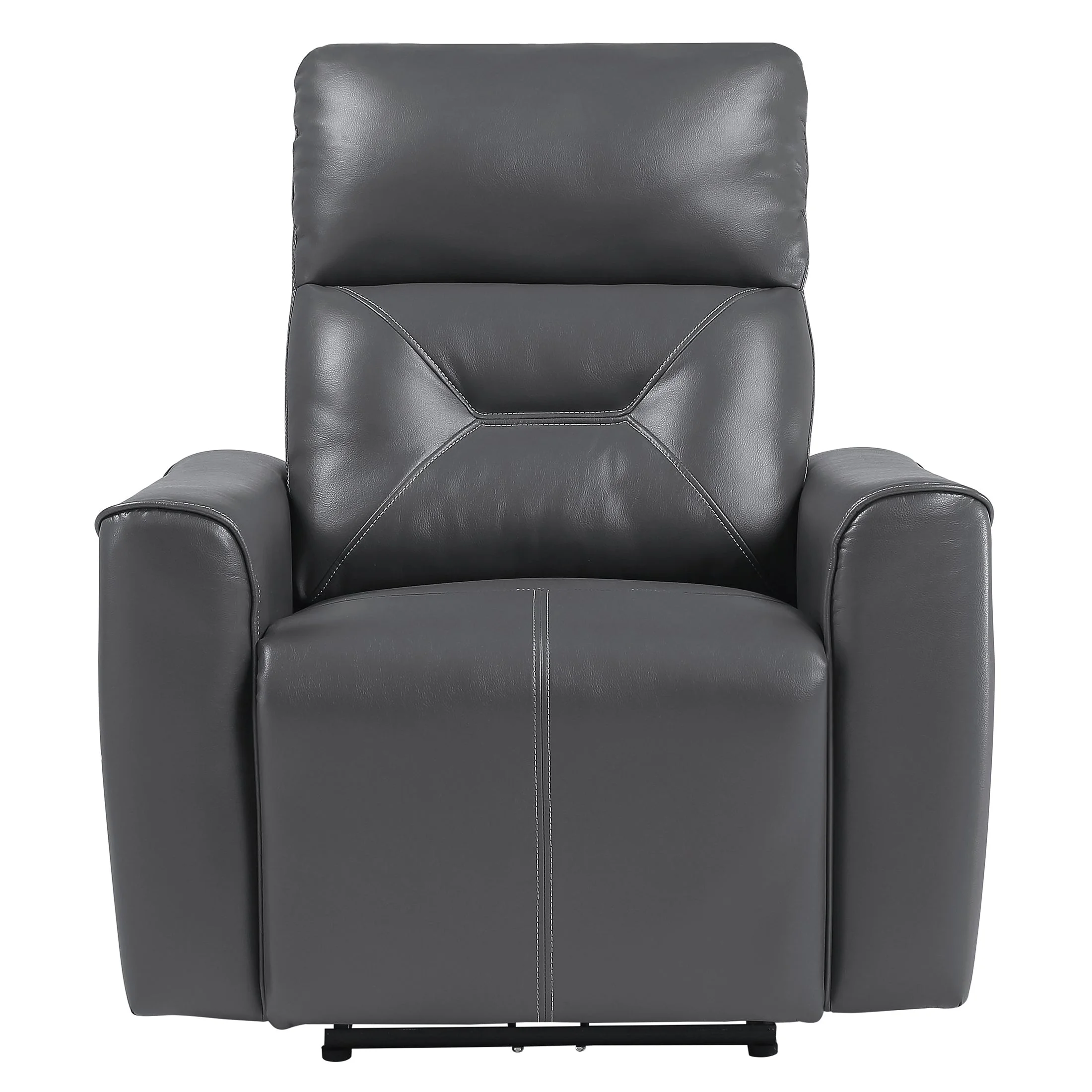 OakvillePark Betong Faux Leather Upholstered Power Reclining Chair, Dark Gray
