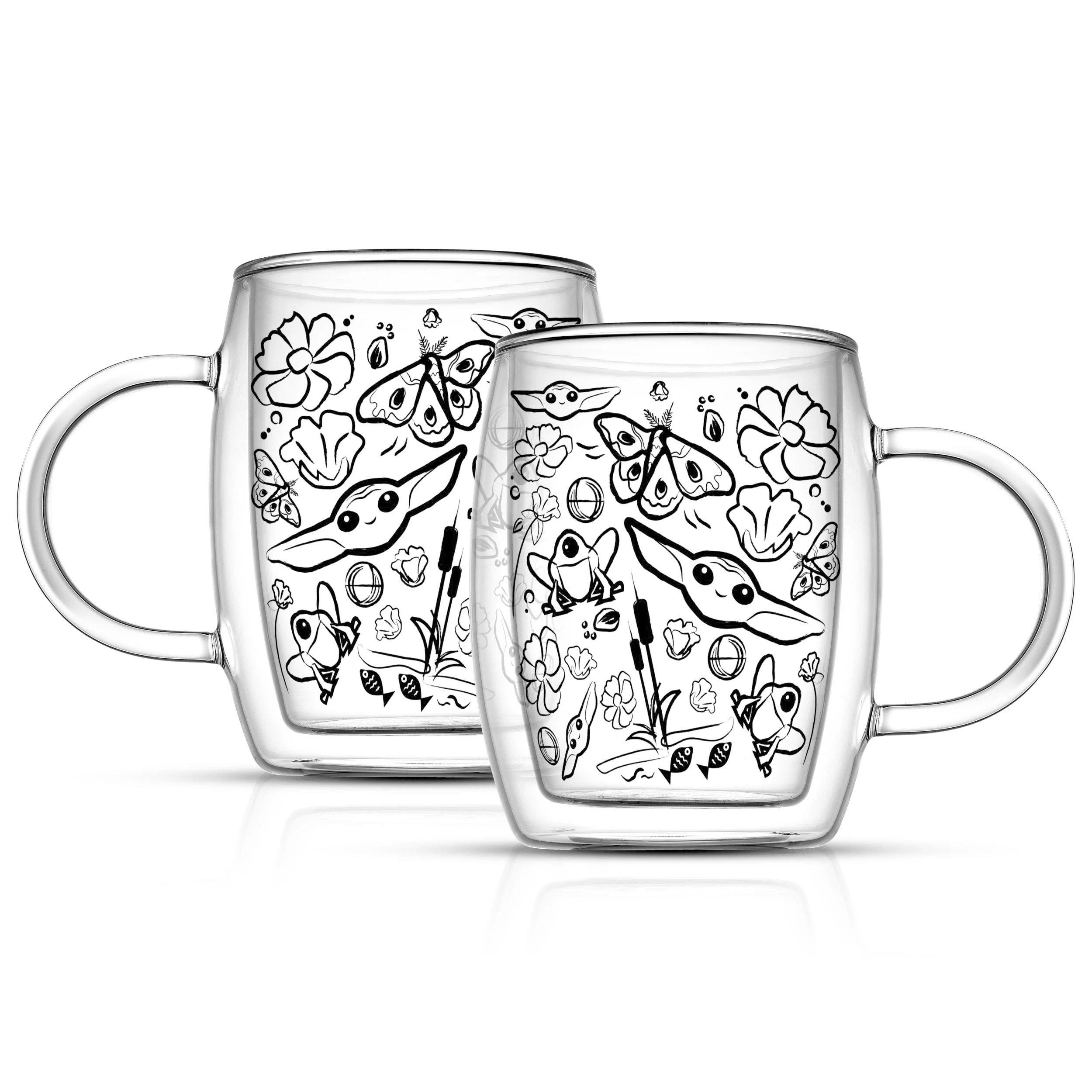 Star Wars™ Mandalorian The Child All Around Glass Mugs - 13.5 oz - Set of 2