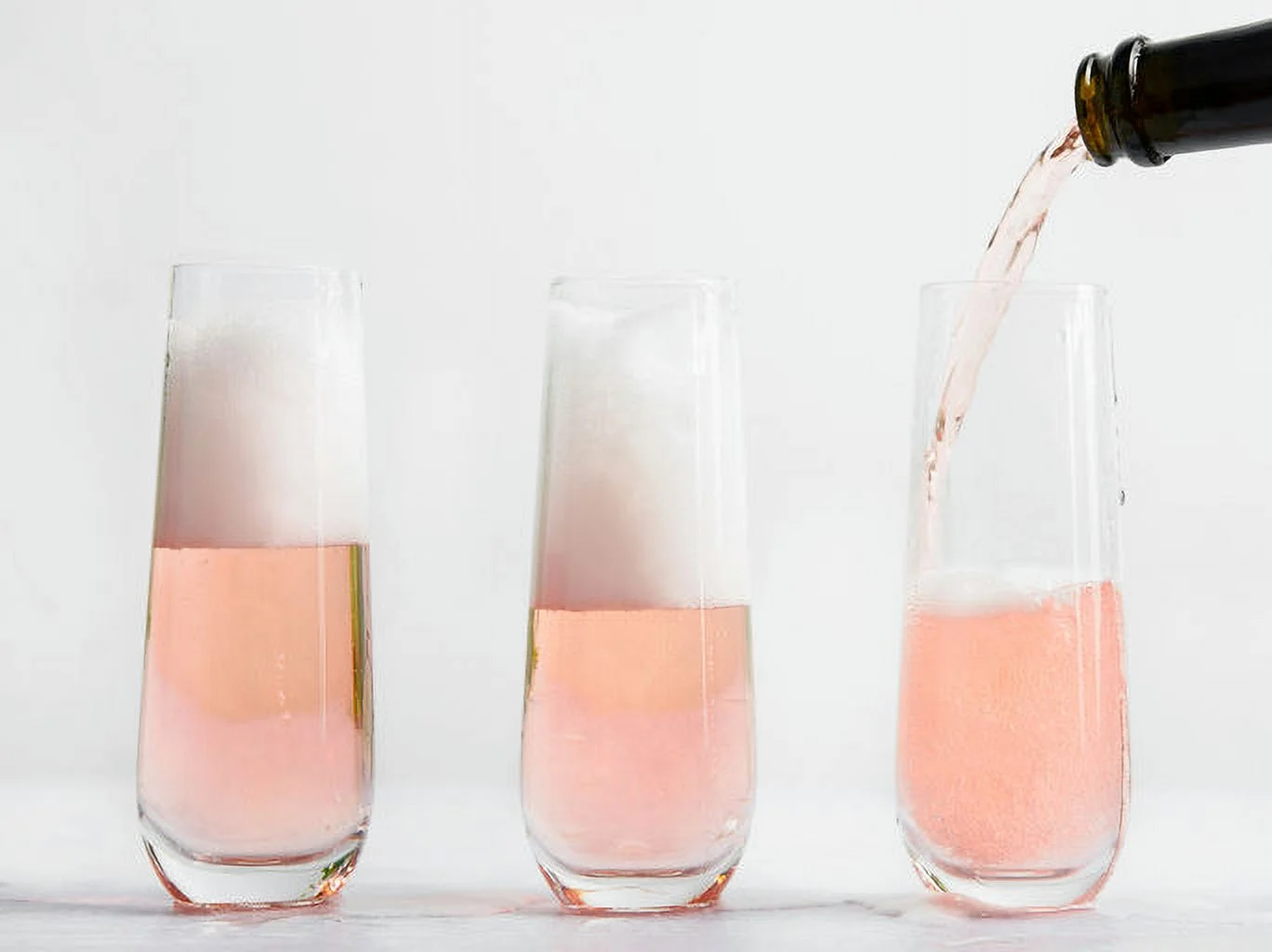 Kook 9.4 Oz Stemless Champagne Flutes Bar Glasses Set of 4