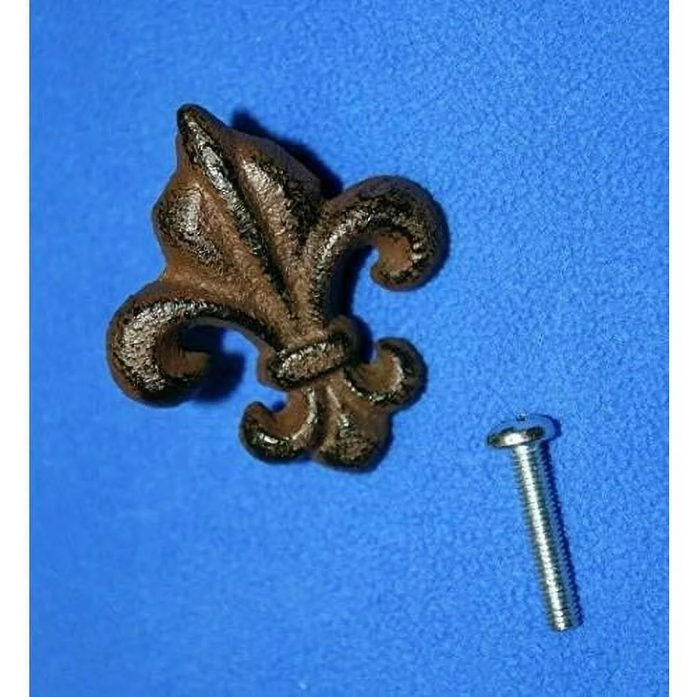 Pack Of 30 Cast Iron Fleur De Lis Small Knobs Cabinet Drawer Pulls Vintage Look, 2