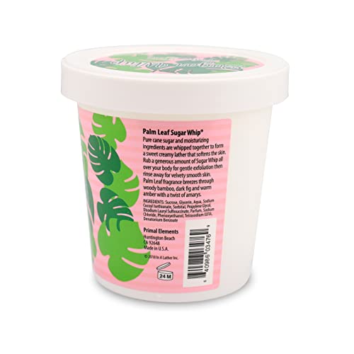 Primal Elements Sugar Scrub, Exfoliating Sugar Whip, Face and Body Cleanser, Moisturizer, Gingerbread, 10 oz Package