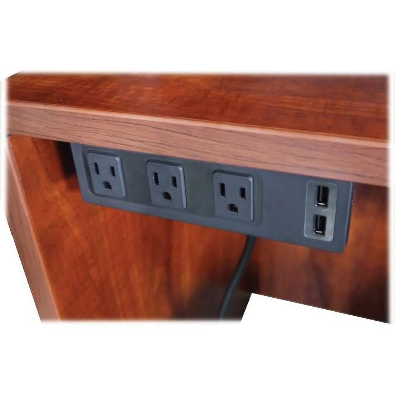 AC Power Center Outlet Under Plastic Desk - Black