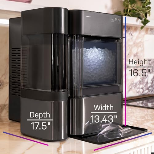 GE Profile Opal 2.0 XL with 1 Gallon Tank, Chewable Crunchable Countertop Nugget Ice Maker, Scoop included, 38 lbs in 24 hours, Pellet Ice Machine with WiFi & Smart Connected, Stainless Steel