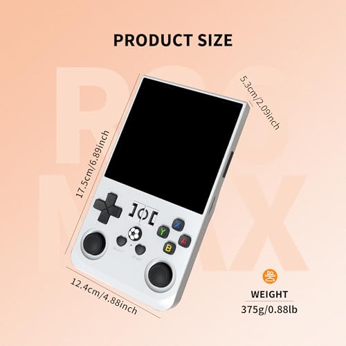 2025 New Retro Game Console 128G Handheld Gaming Device White Upgraded R36MAX 20000+ Mini Games Portable Classic Game Console 4K HD 4’’ IPS Glass Screen USB-C 4000mAh Arcade Video Gaming Console Gift