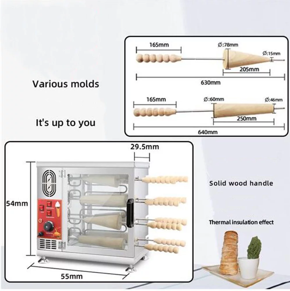 Techtongda Chimney Cake Roll Maker Chimney Toaster Cooking Bread Oven Bakery Ovens 16 Rollers Kitchen