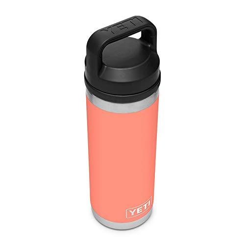 YETI Rambler 18 oz Bottle, Vacuum Insulated, Stainless Steel with Chug Cap, Sandstone Pink