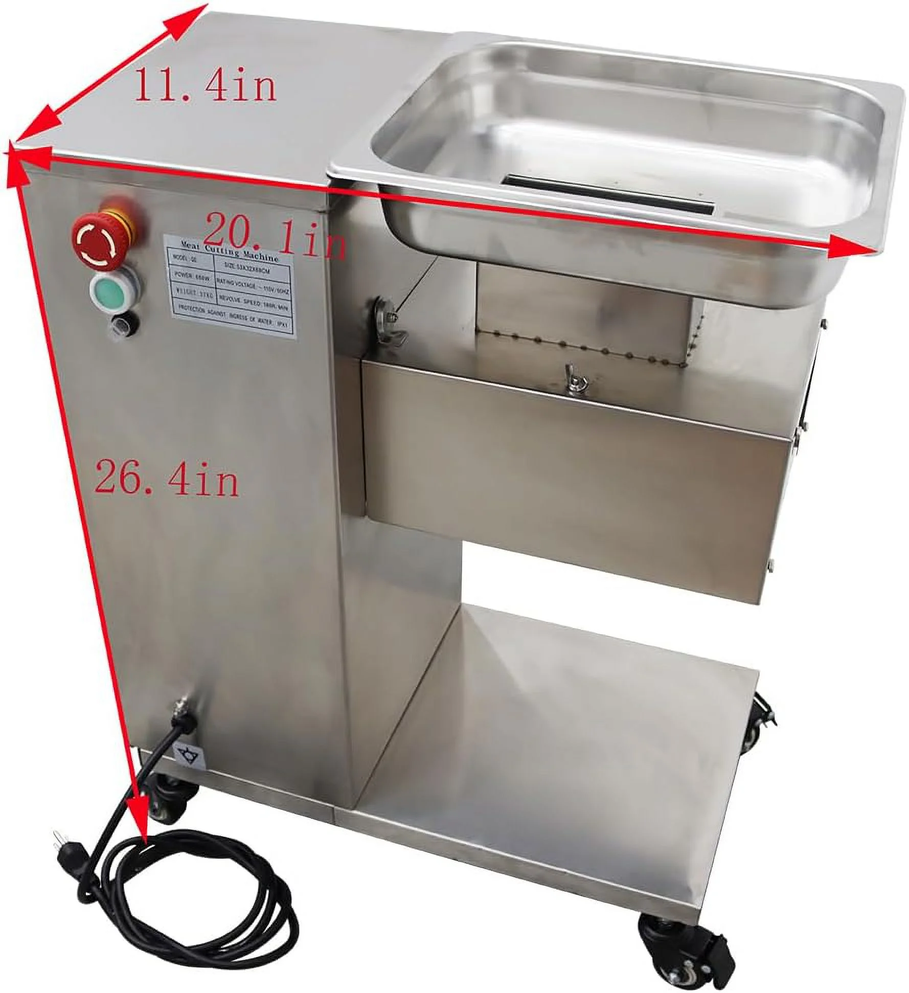 Commercial Meat Slicer Steak Pork Cutter with 7mm Blade Stainless Steel