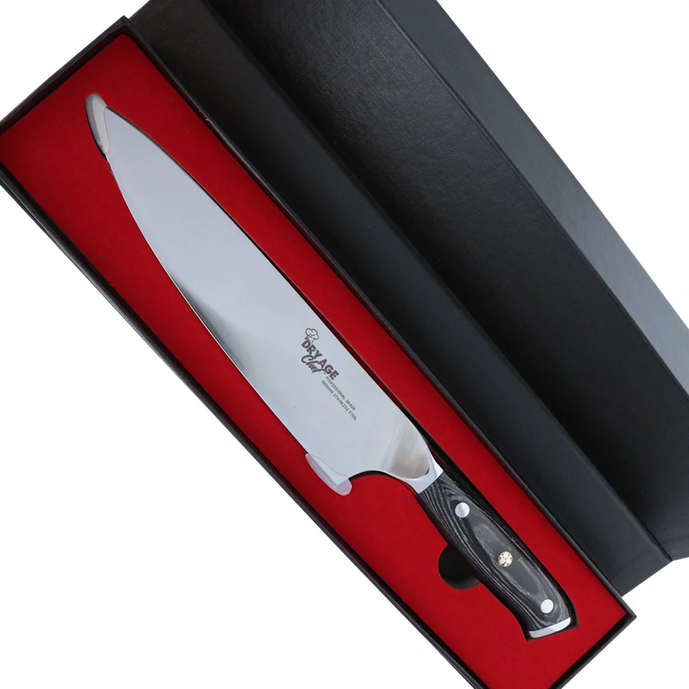 German Stainless Steel Dry Age Chef Butcher Knife & Hybrid Cutting Board Combo